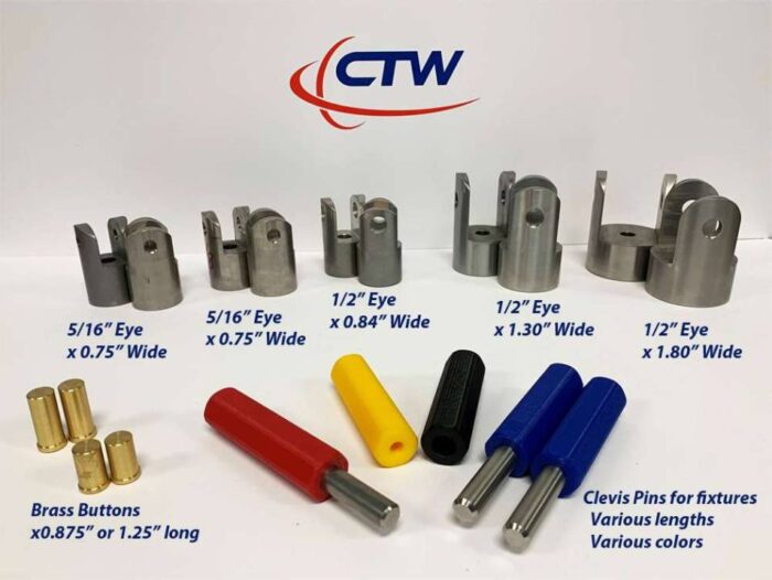 CTW clevis fixtures for shock dynos.